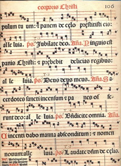 Foglio di antifonario con musica gregoriana.