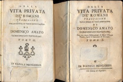 Della vita privata de' romani. Traduzione colla giunta di varie annotazioni.