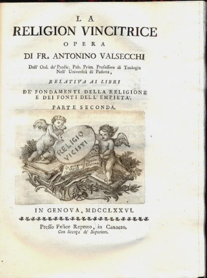 La Religion vincitrice. Opera relativa ai libri de' fondamenti della religione e dei fonti dell'empietà.