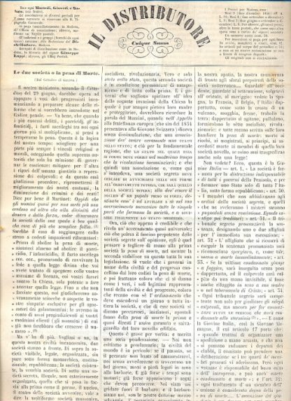 Il Distributore. Cuique suum. Giornale modenese che usciva ogni martedi, giovedi e sabato non festivi.