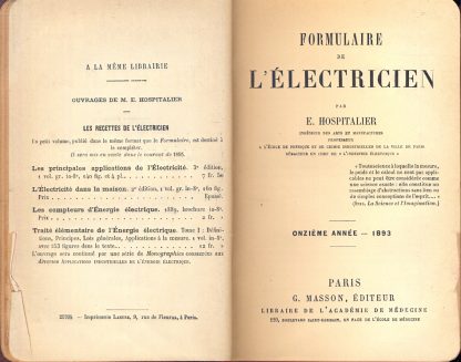 Formulaire de l'electricien.