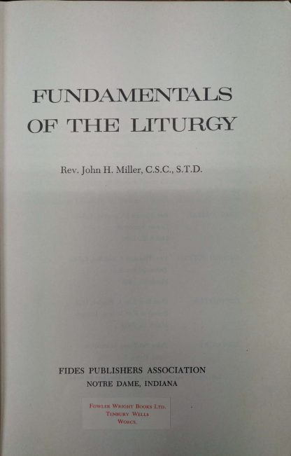 Fundamentals of the liturgy.