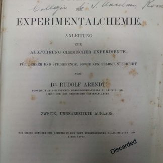 Technik der experimentalchemie. Anleitung zur ausfuhrung chemischer experimente.