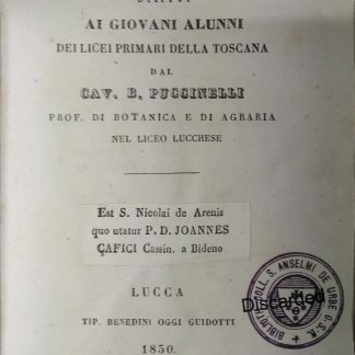 Elementi di agricoltura offerti ai giovani alunni dei licei primari della Toscana.