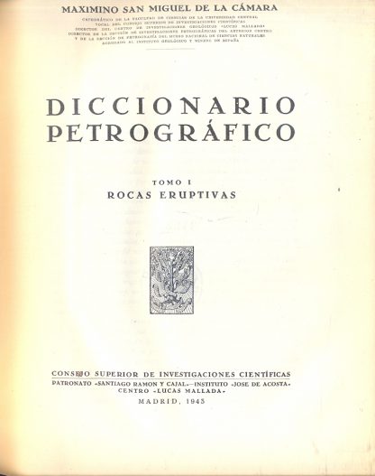 Diccionario Petrografico. Rocas eruptivas. La composicion quimica y las clasificaciones de las rocas eruptivas.
