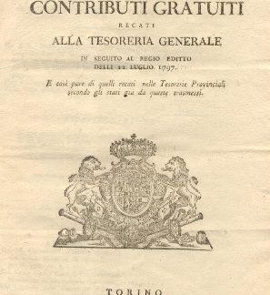Nota Quarta de' contributi gratuiti recati alla Tesoreria Generale e Provinciale dal 1° dicembre 1797 a tutto il 9 febbraio 1798...