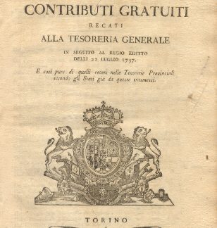 Nota Terza de' contributi gratuiti recati alla Tesoreria Generale e Provinciale dal 23 settembre a tutto il 30 novembre 1797....5 dicembre 1797.