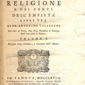 Dei Fondamenti della Religione e dei Fonti dell'Empietà.