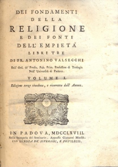 Dei Fondamenti della Religione e dei Fonti dell'Empietà.