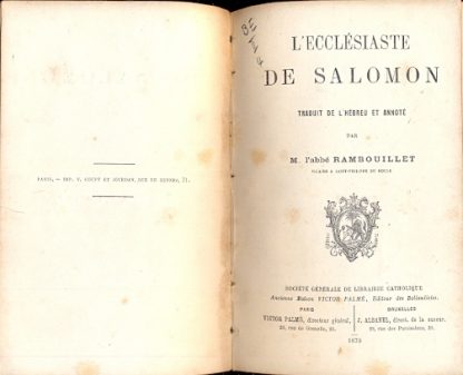 L'Ecclesiaste de Salomon.