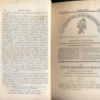 Gigli a Maria. Pubblicazione periodica mensile. Contenente articoli storico-dogmatici, archeologici, Parenetici, Liturgici, Polemici, Esegetici e Predicabili.