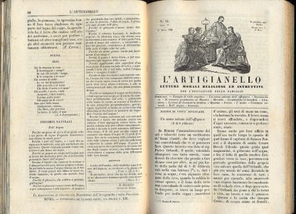 L'artigianello. Letture morali, religiose ed istruttive per l'educazione delle famiglie. Rivista settimanale diretta da Ottavio Gigli. La rivista contiene scritti su viaggi, agricoltura, scienze, astronomia ecc..