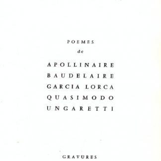 Impressionis. Poemes di, Apollinaire, Baudelaire, Garcia Lorca, Quasimodo, Ungaretti. Gravures de Santoro.