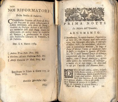 Delle notti di Young. Traduzione di Giuseppe Bottoni e del Giudizio Universale dello stesso Young. Canti tre. Trasportati in versi italiani da Clemente Filomarino, Napoletano de' Duchi della Torre.