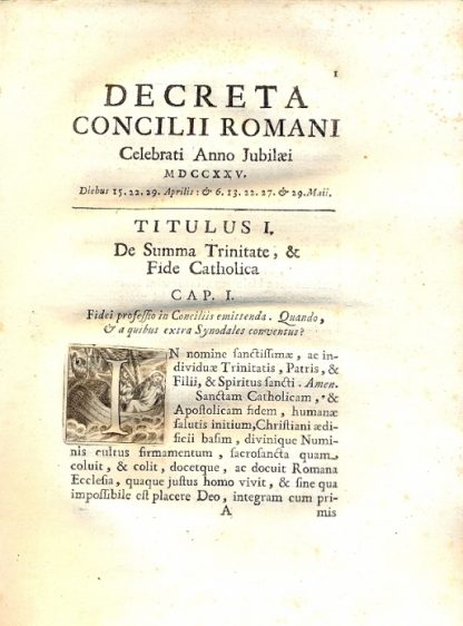 Concilium Romanum in sacrosancta celebratum anno universalis jubilaei MDCCXXV.