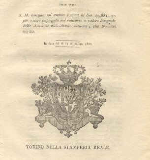 Decreto della Giunta Provvisoria col quale, considerando che ai sensi dell'art. 371 della Costituzione, la facoltà di pubblicare i propri pensieri debba essere sottoposta a condizioni, decreta che gli Autori, Editori, Stampatori, ed Incisori sono risponsabili dei delitti derivanti dall'abuso della libertà della stampa ... 29 marzo 1821.