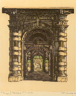 Portali di Palazzi Torinesi. 6 xilografie disegnate ed incise dall'Autore.