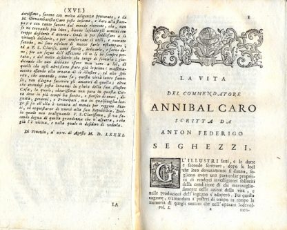 Delle lettere familiari. Colla vita dell'autore scritta da Antonfederigo Seghezzi, e da lui riveduta ed ampliata. Impressione novissima esattamente corretta, ed arricchita di trenta lettere di negozj del medesimo autore, con altre illustrazioni.