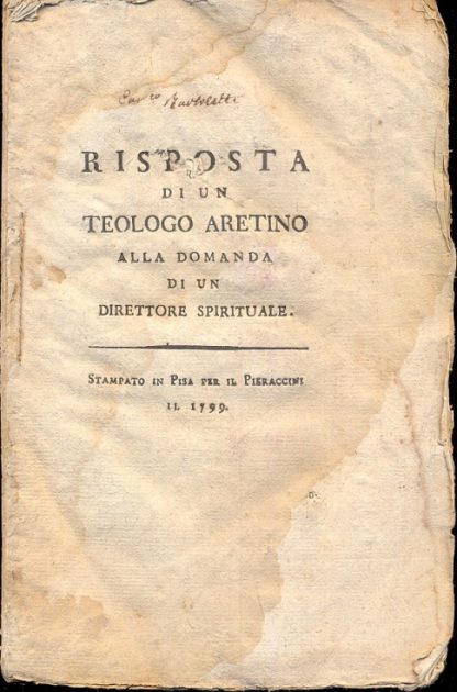 Risposta di un teologo aretino alla domanda di un direttore spirituale.