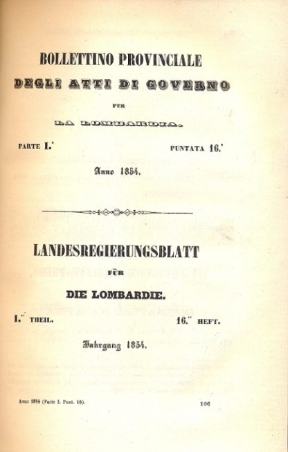 Bollettino Provinciale degli Atti di Governo per la Lombardia.