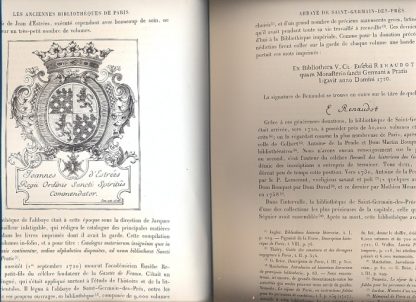 Les Anciennes Bibliotheques de Paris Eglises, Monastères, collèges etc. (Histoire Gènèrale de Paris).