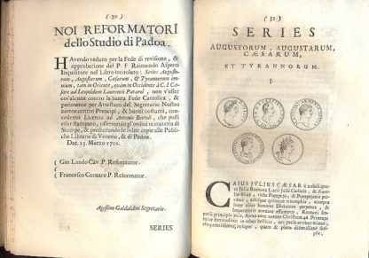 Series Augustorum, Augustarum, Caesarum et Tyrannorum omnium , tam in oriente, quam in occidente, a C.I. Caesare ad Leopoldum. Cum optimorum numismatum fide. Ad vivum expressis.