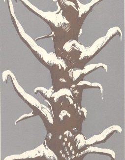 L'albero innevato (a due colori). Antilettera. Xilografia.