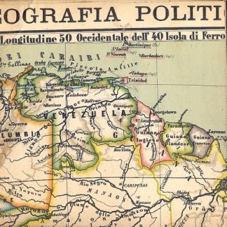 Carta dell'America del Sud, con profilo trasversale da Valparaiso a Pernambuco e carta dimostrativa della diffusione degli italiani nel territorio americano.