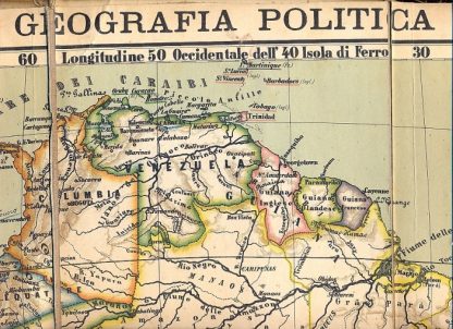 Carta dell'America del Sud, con profilo trasversale da Valparaiso a Pernambuco e carta dimostrativa della diffusione degli italiani nel territorio americano.