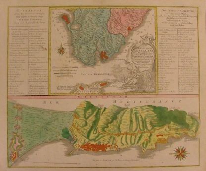Castellum Gibraltar in Andalusia situm, cum celebri Freto inter Europam et Africam, annexis circumjacentibus Portubus et Castellis .