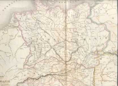 Carte de la Germanie et des pays adjacents du sud et de l'est.
