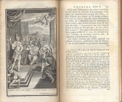 L'Odyssee. Traduite en francois , avec des remarques par Madame Dacier. Nouvelle Edition, revue e corrigee e enrichie de figures en taille souce par Picart Le Romain e autres. Tome premier et second.