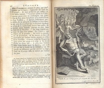 L'Odyssee. Traduite en francois , avec des remarques par Madame Dacier. Nouvelle Edition, revue e corrigee e enrichie de figures en taille souce par Picart Le Romain e autres. Tome premier et second.