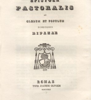 Epistola Pastoralis ad Clerum, et Populum Dioecesis Ripanae.