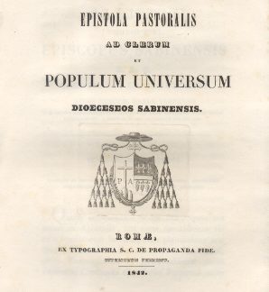 Epistola Pastoralis ad Clerum, et Populum Sabinensis.
