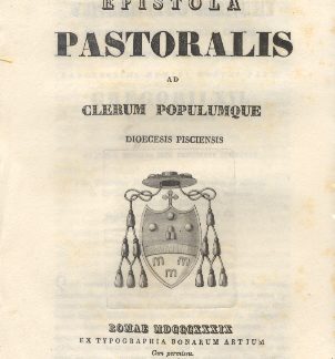 Epistola Pastoralis ad Clerum, et Populum Pisciensis.