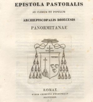 Epistola Pastoralis ad Clerum et Populum Panormitanae.