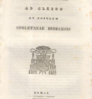 Epistola Pastoralis ad Clerum et Populum Spoletanae.