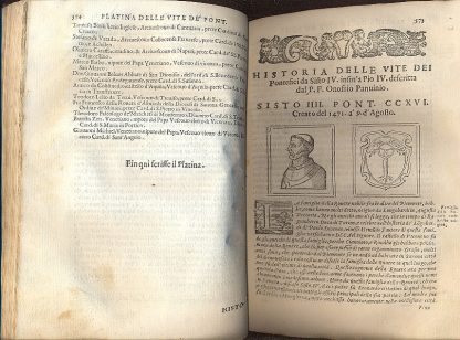 Delle Vite de' Sommi Pontefici, dal Salvator Nostro sino a Paolo II. Ampliato con le historie de' Papi Moderni da Sisto IV fino a Paolo V. Scritte dal P. F. Onofrio Panuinio veronese, da Antonio Cicarelli da Foligno e da D. Gio. Stringa venetiano. Con l'annotazioni del Panuinio e con la Cronologia Ecclesiastica dello stesso, ampliata da Bartolomeo Dionigi, da Lauro Testa. Oltre i nomi, cognomi e patrie di tutti gli Cardinali, raccolti per il sudetto Dionigi dall'opere del Panuinio, e da gli Atti della Cancelleria Apostolica; e l'Effigie di tutti gli Pontefici al naturale: e perfettionato in questa impressione con l'aggiunta delle vite di Gregorio XV e di Urbano VIII con un supplimento di venti anni alla cronologia di D. Francesco Tomasuccio venetiano. con tre fedeli e copiose tavole; una de' Papi, la seconda de' Cardinali, e la terza delle Cose Notabili.