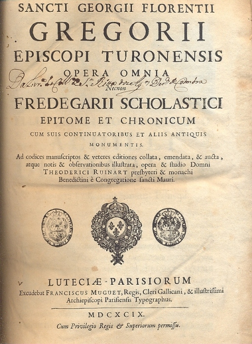 Opera Omnia. Necnon Fredegarii Scholastici epitome et chronicum cum suis continuatoribus et aliis antiquis monumentis. Ad codices manuscriptos & veteres editiones collata, emendaa, & aucta, atque notis & observationibus illustrata, opera & studio Domni Theoderici Ruinart. - immagine 2
