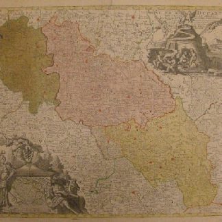 Silesiae Ducatus tam Superior quam Inferior juxta suos XVII Minores Principatus et VI liber dominia distermiat nova mappa geographica ob oculos positus.