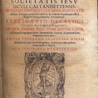 Explicatio decalogi, duabus distincta partibus. In qua omnes fere conscientiae casus, ad decem praecepta pertinentes, miera brevitate, claritate, acquantum licet, benignitate declarantur, editio postrema ab authore multis addiectionibus prae caeteris locupletata, e ab eodem ipso authore simul novissime digesta.