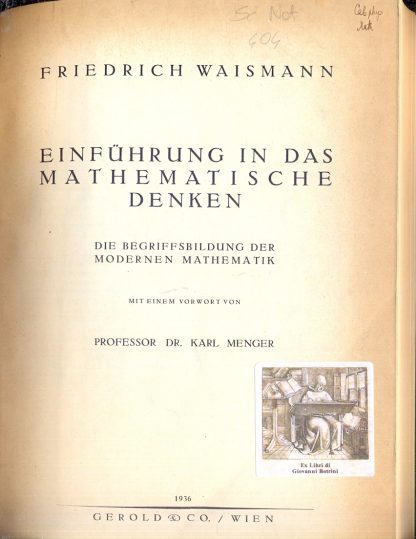 Einfuhrung in das mathematische denken. Die begriffsbildung der modernen mathematik.