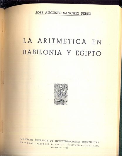 La aritmetica en Babilonia y Egipto.