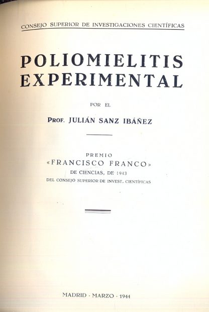 Poliomielitis experimental.