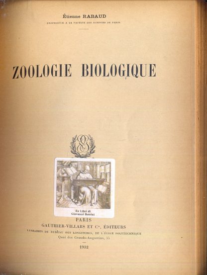 Zoologie biologique.