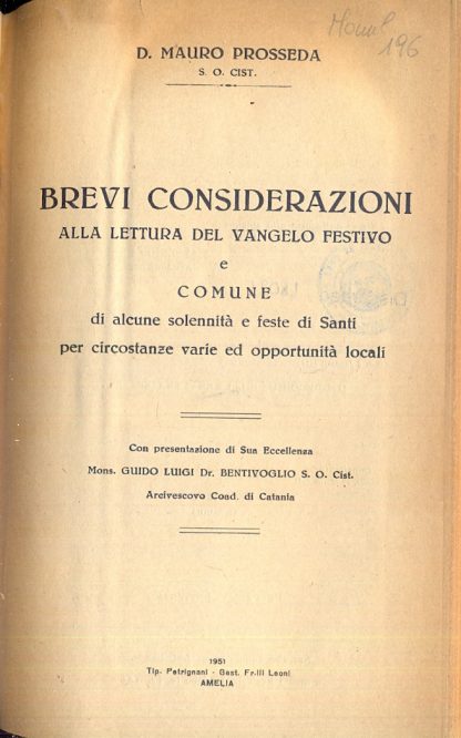 Brevi considerazioni alla lettura del Vangelo festivo.