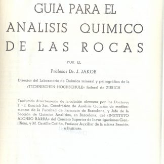 Guia para el analisis quimico de las rocas.