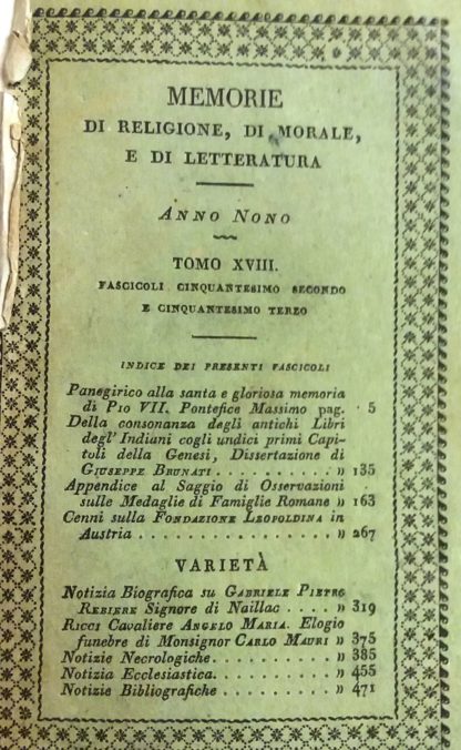 Memorie di Religione, di Morale e di Letteratura.