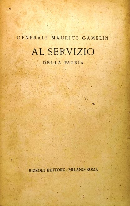 Al servizio della Patria.